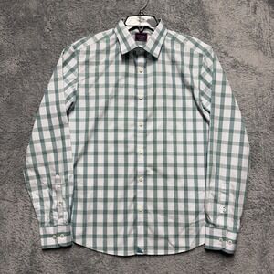UNTUCKit Shirt Mens L Slim Fit Keaton Green Check Long Sleeve Button Up Cotton